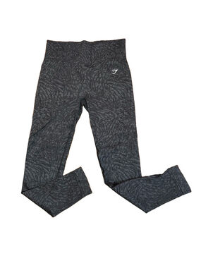 Gymshark Adapt Animal Seamless Leggings Size:M Black Grey High Waisted Workout